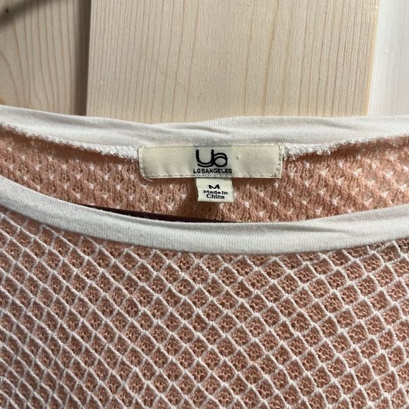 YA Los Angeles || Peach Net Lightweight Long Sleeve Woman’s Summer Spring Attire - Picture 4 of 5